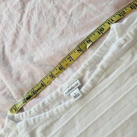 3/4 length sleeve white, boat neck knit top. - Picture 8 of 8